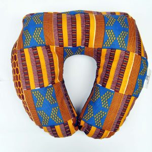 African Things Orange Kente Neck Pillow