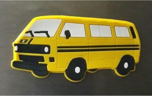 Yellow danfo bus fridge magnet
