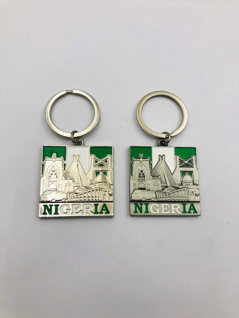 Nigeria metal keychain
