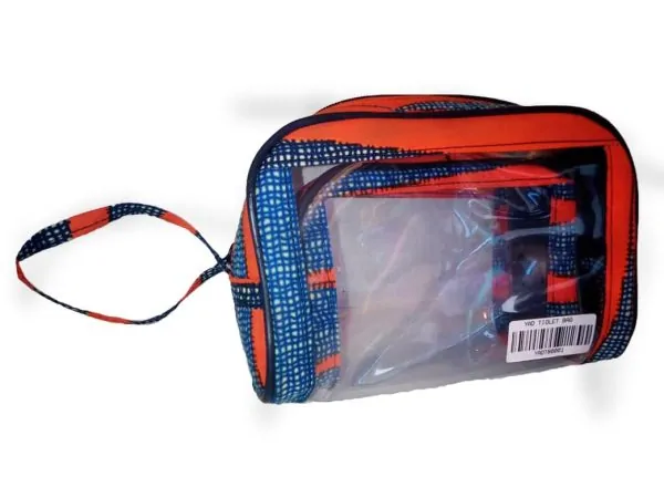 Y Transparent And Ankara Toilet Bag