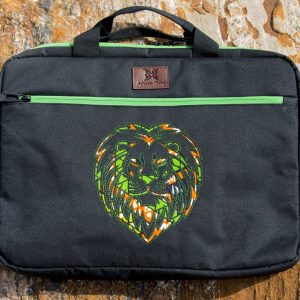 Oju series Lion African print laptop bag