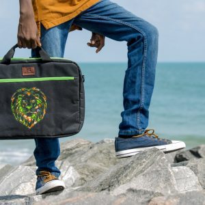 Oju series Lion African print laptop bag