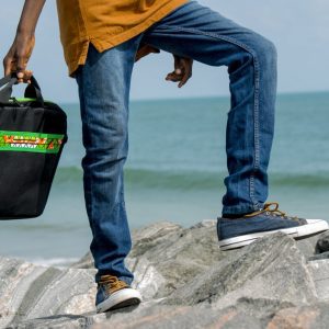 Oju series Lion African print laptop bag