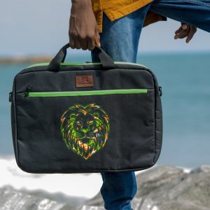 Oju series Lion African print laptop bag