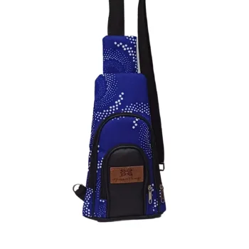African Print + Leather Crossbody Sling Bag