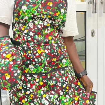 African print Ankara apron and mitten set 3