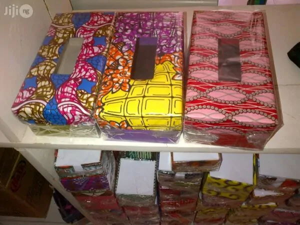 African print tissue box