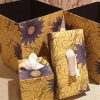 Yellow Ankara waste bin with tissue box
