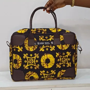 Deji Ankara & Leather Laptop Bag