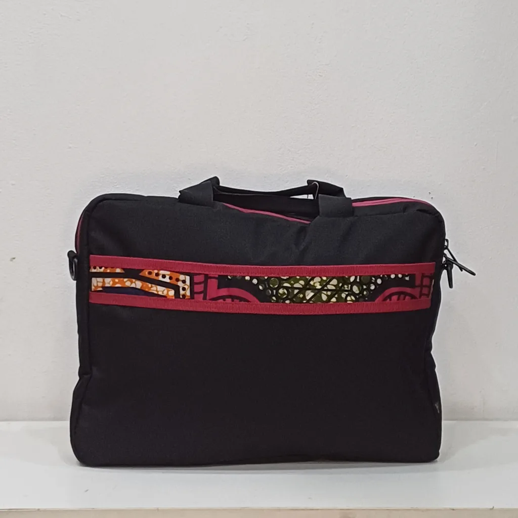 Oju Lion African Print Laptop Bag back view