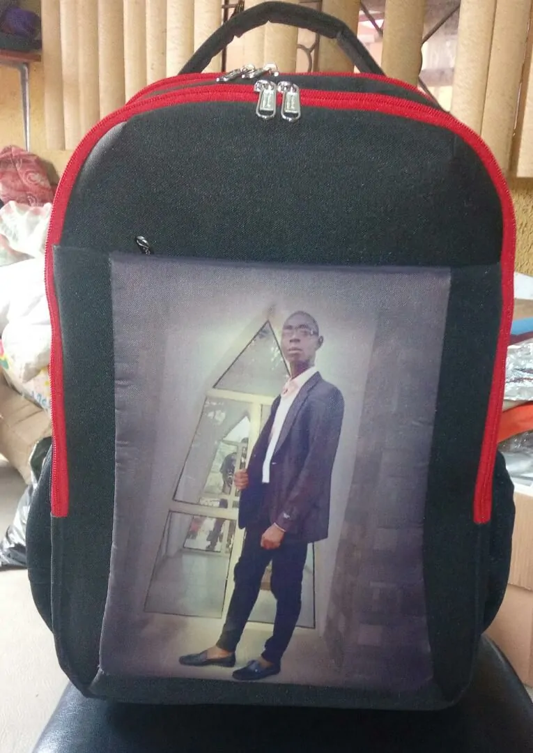 Photoprinted backpack