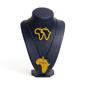Africa Map Earrings and Necklace
