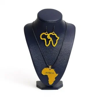 Africa Map Earrings and Necklace