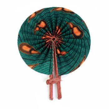 african print ankara foldable hand fan leather wood 17