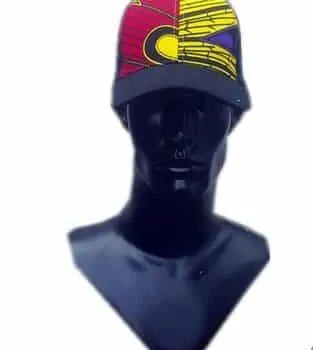 African print face cap