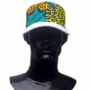 African print face cap