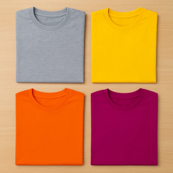 Plain color round neck T-shirts