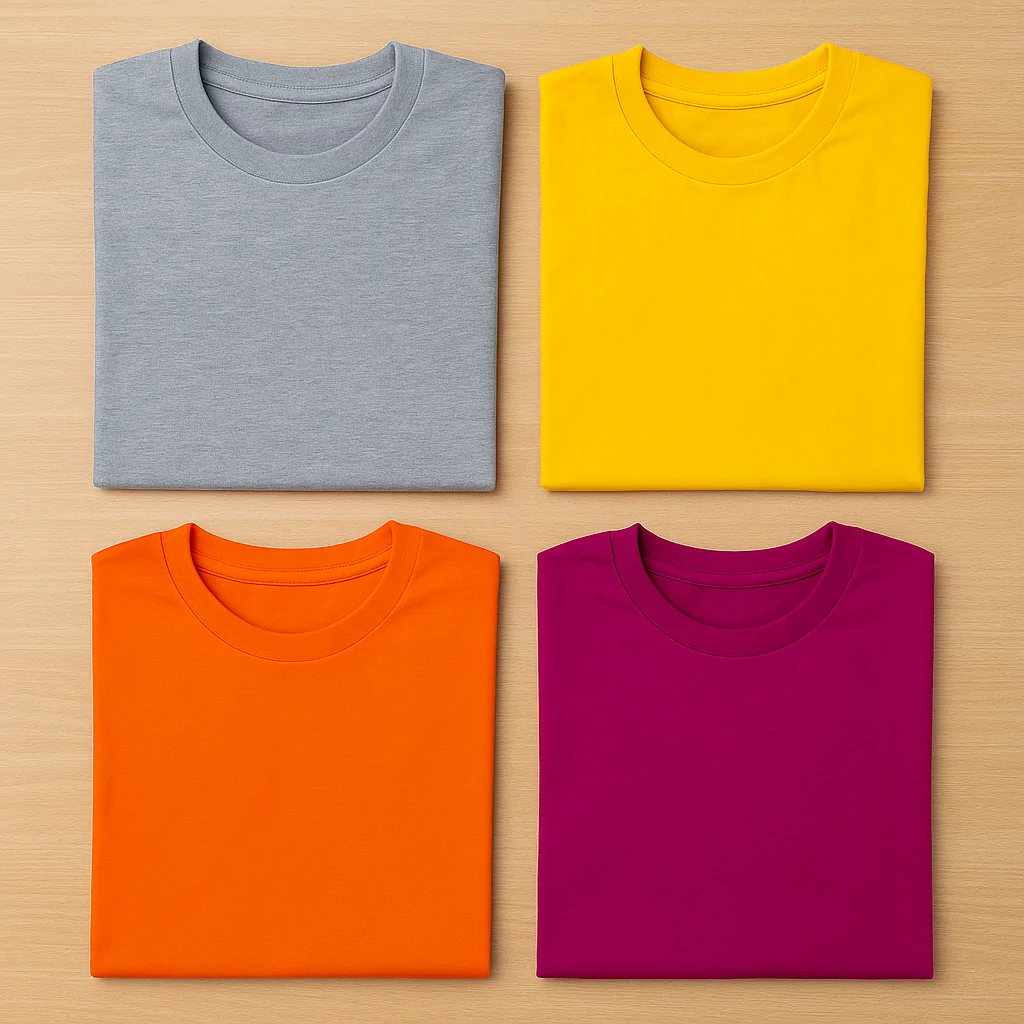Plain color round neck T-shirts