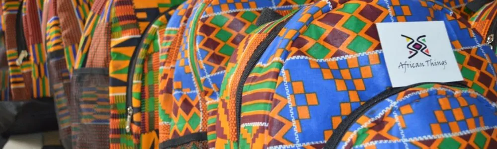 African-things-ankara-african-print-backpacks-12 Colorful patterned African print backpacks with the African Things tag.