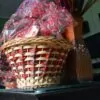 African Print with weaved hamper basket
