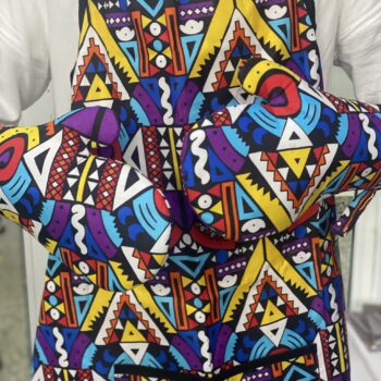 African Print Apron and mitten