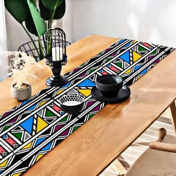 African print table runner.