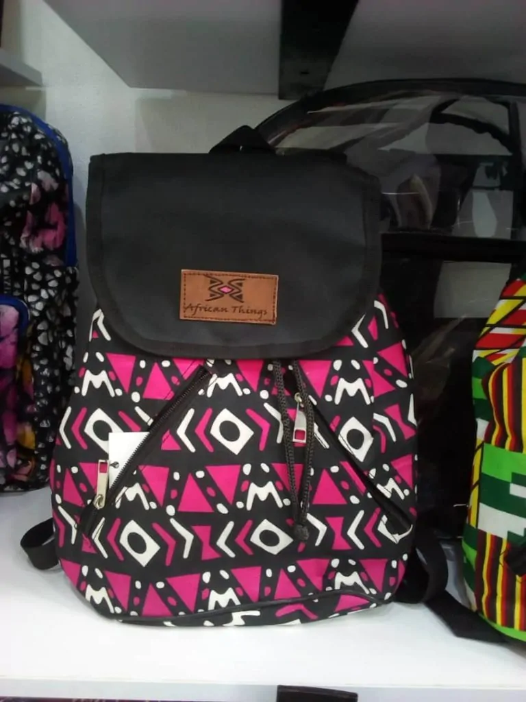 Handmade Souvenir Bags in Nigeria | Unique + Personalized 2 Ada African Print Backpack