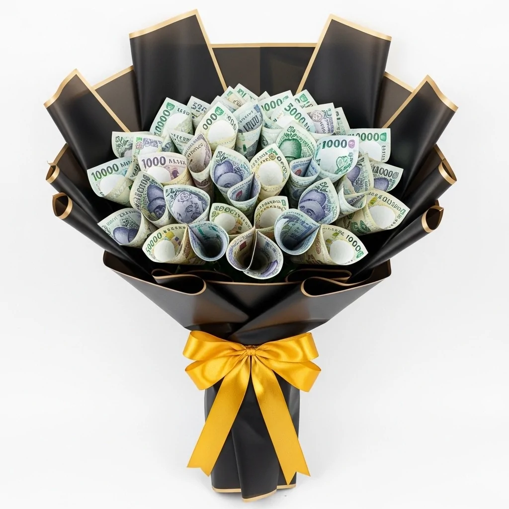 A money bouquet - Perfect gift as a surprise romantic gift idea for a boyfriend