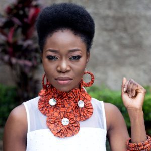 Orange African Print necklace, earring and bangle