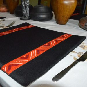Colorful African print table mat set for dining, coffee tables or kitchen counters - 4-piece set."