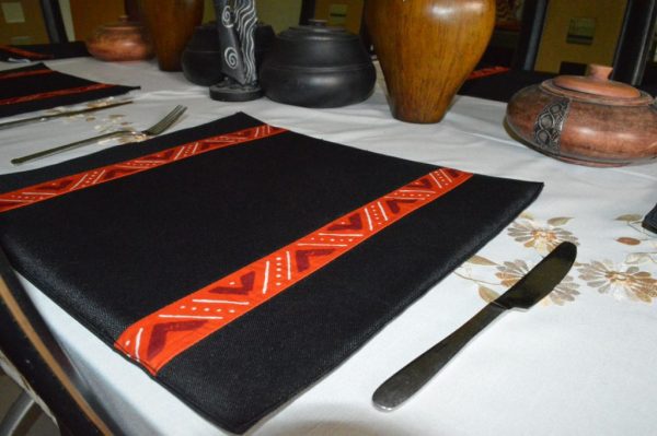 Colorful African print table mat set for dining, coffee tables or kitchen counters - 4-piece set."