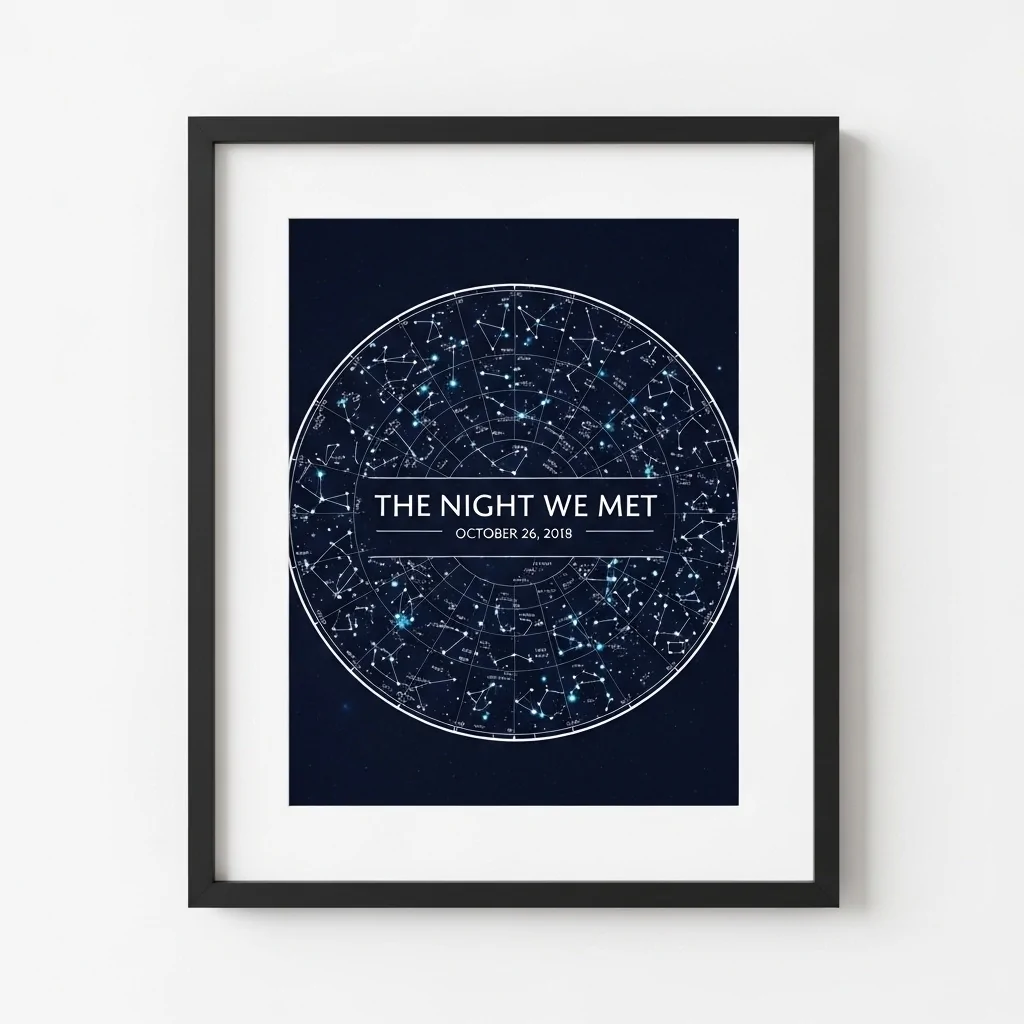 A custom star map - Perfect gift as a surprise romantic gift idea for a boyfriend