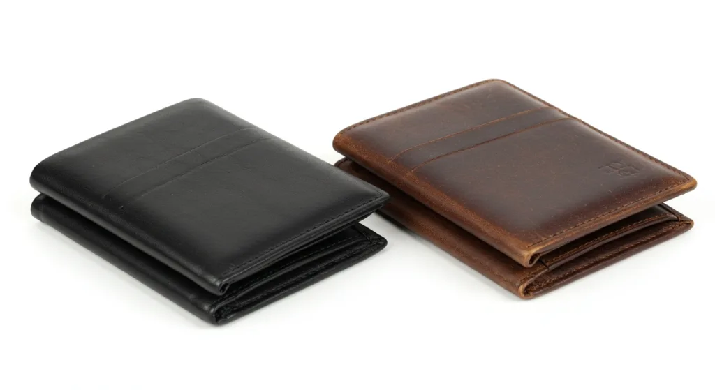 Black and brown leather wallet