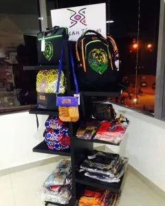 African Things display stand by window