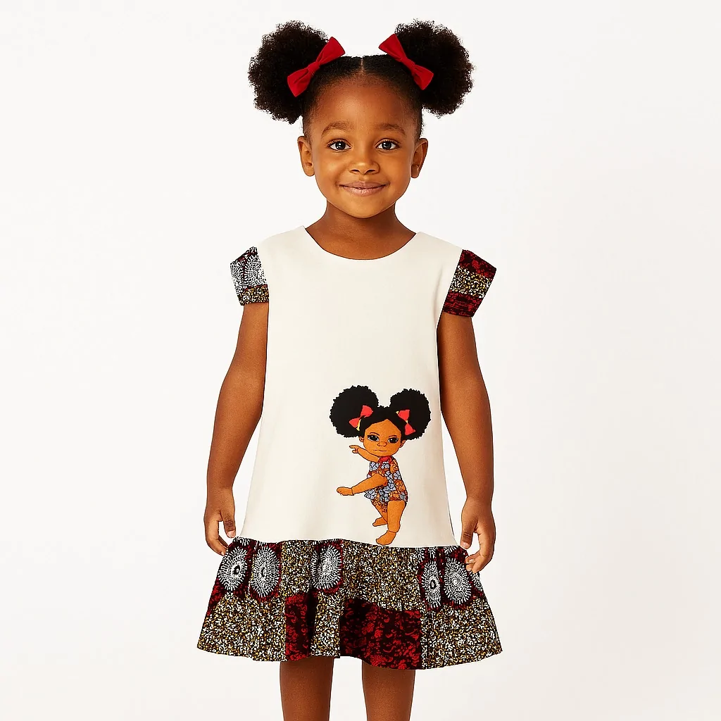 African Print Ankara Grown Girls Gown 3