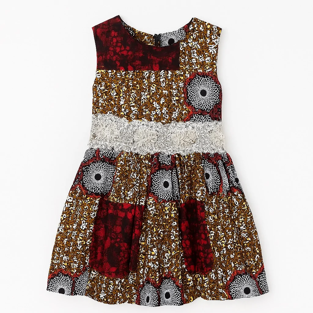 African Print Ankara Grown Girls Gown 4