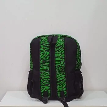 Green Half n half African Print Backpack 1