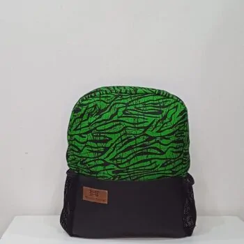 Green Half n half African Print Backpack 2