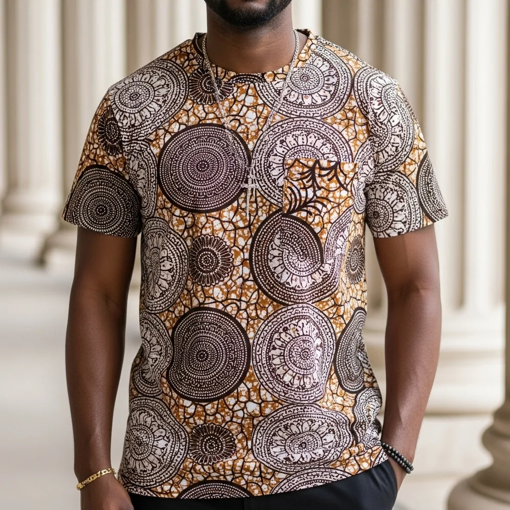 Ankara T-Shirt for male/female — Great for gift items under ₦2,000 in Nigeria