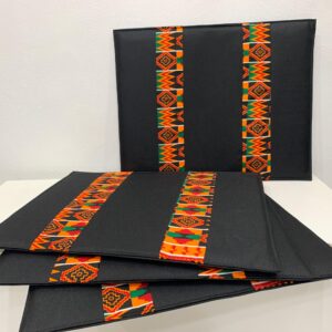 "Bright, bold, and culturally inspired – this 4-piece African print table mat set brings warmth, style, and functionality to your home decor."