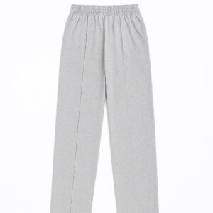 Grey unisex wide-leg pants matching African print hoodie.