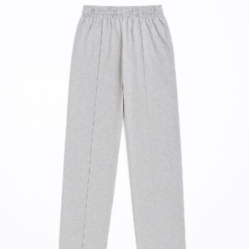 Grey unisex wide-leg pants matching African print hoodie.