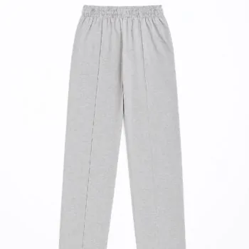 Grey unisex wide-leg pants matching African print hoodie.