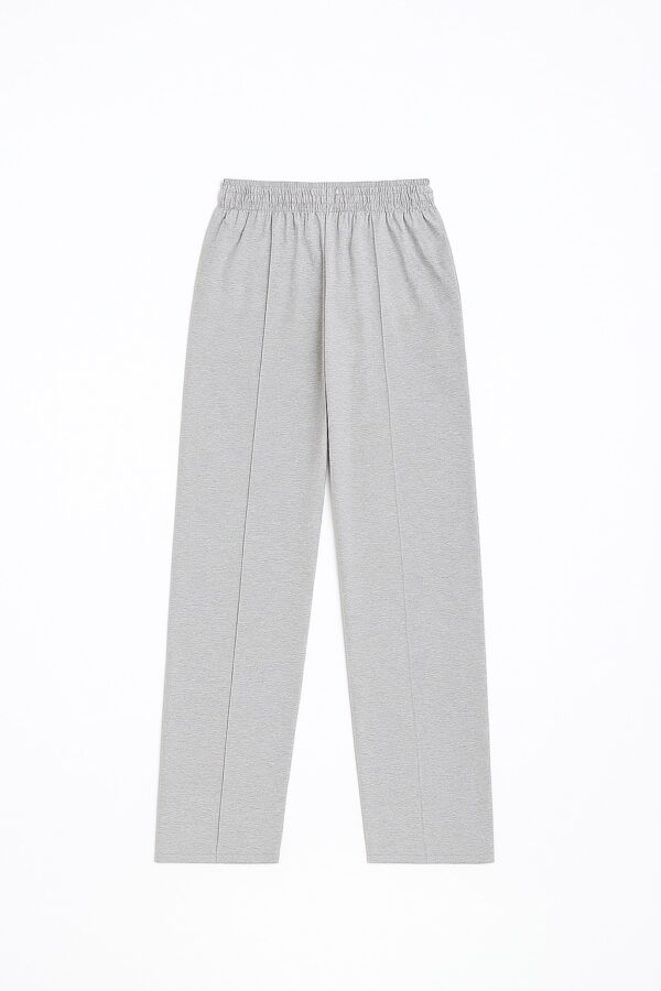 Grey unisex wide-leg pants matching African print hoodie.
