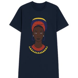Purple African print hoodie with Ankara face design – unisex front view.