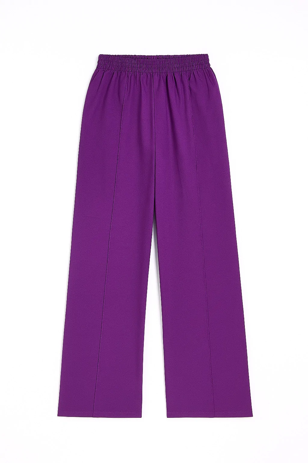 Purple wide-leg unisex pants matching African print hoodie.