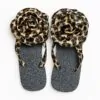 african print flip flop black brown yellow