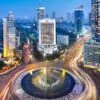 Aerial view of a vibrant modern city.