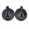 Hand-Carved African Baoulé-Inspired Round Wood Masks (Pair) for Wall Decor