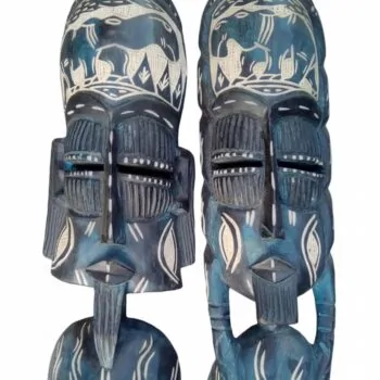 Handmade African Mask Set for Wall Decor (Male & Female)